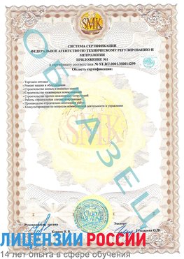 Образец сертификата соответствия (приложение) Елец Сертификат ISO 14001